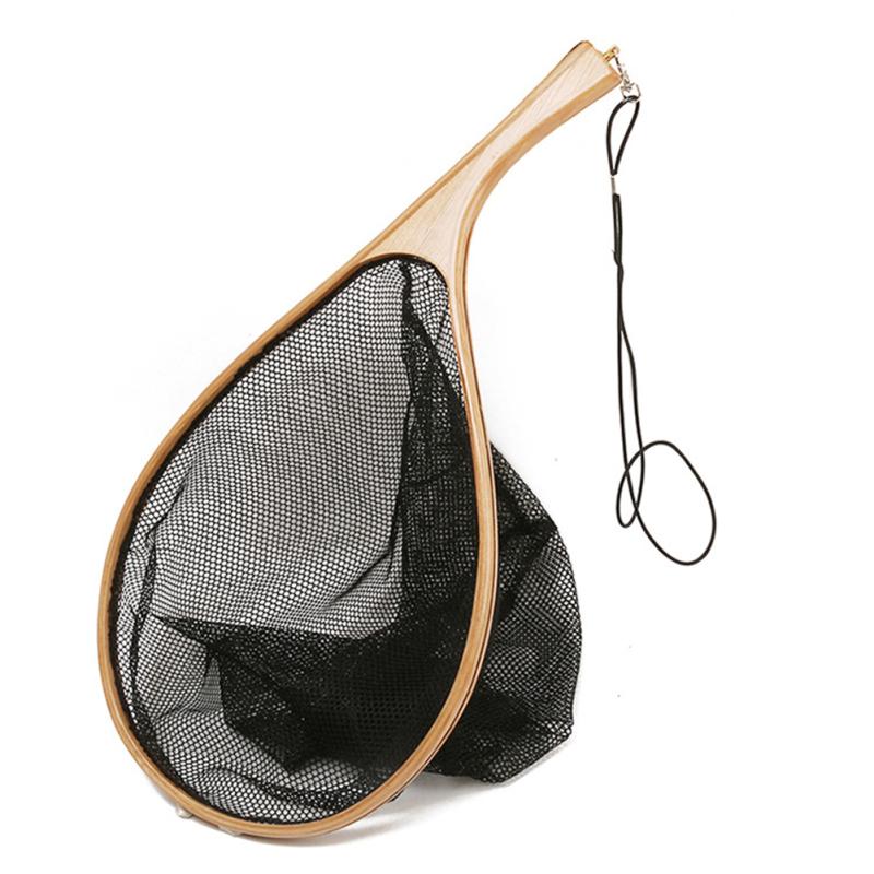 Small Mesh Nylon Weaving Fishing Net Wood Handle Hand-used Scrape