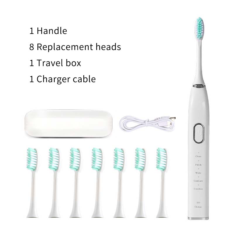Ultrasonic Electric Toothbrush Rechargeable USB for Adults Teeth Whitening 5Mode Sonic Tooth Brushes Smart Timer with Travel Box