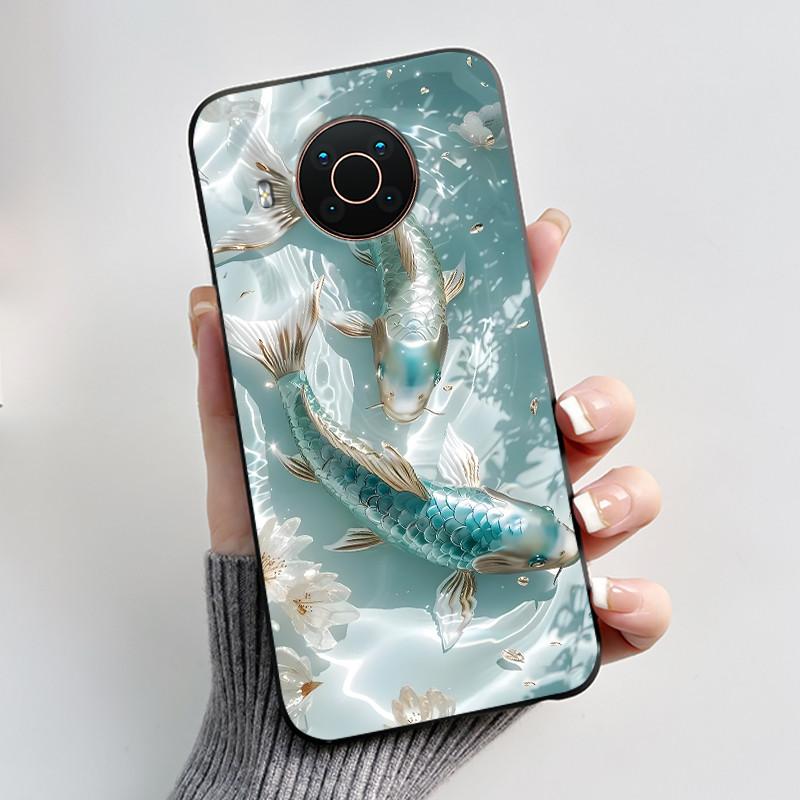 Вирусный черный чехол для Nokia X20/Nokia X10 Модный узор 'Драконьи Родственники' Гелевый чехол для Nokia X100 Ударопрочный мягкий чехол