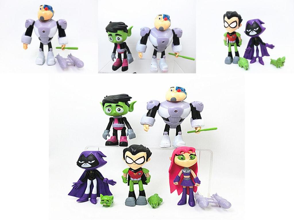 Teen Go Titans To The Movies Robin Cyborg Beast Boy Raven Action Figure 7pcs Toy