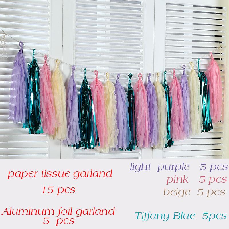 Wedding Party Decoration Color Paper Tassel Garland Bride To Be Birthday Decor Baby Shower Girl Slingers Mermaid Party Supplies