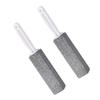 2Pcs Pumice Stone Toilet Cleaner with Handle Household Removes Rust Limescale Hard Water Stains for Toilets Washbasins