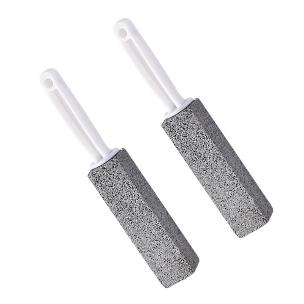 2Pcs Pumice Stone Toilet Cleaner with Handle Household Removes Rust Limescale Hard Water Stains for Toilets Washbasins