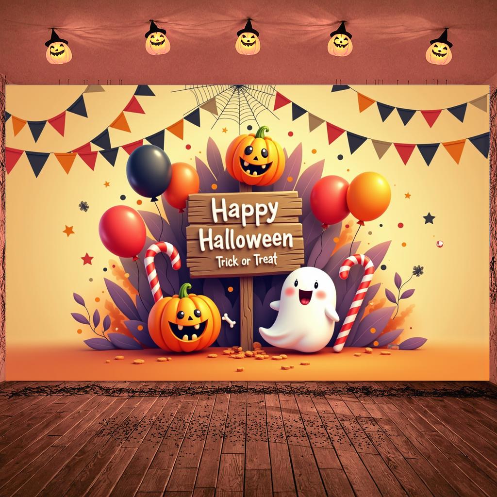 Счастливого Хэллоуина Знак Флажки Баннер для мероприятия Баннер «Сладость или гадость» Иконки Хэллоуина Баннер Хэллоуина для празднования