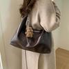 Lazy Wind Large-capacity Suede Bag 2025 Autumn Simple Shoulder Underarm Bag Retro Commuter Portable Tote Bag