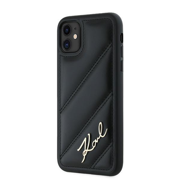 Etui do iPhone 11 Karl Lagerfeld Diagonal Quilted Czarny