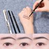 Маленький тонкий карандаш для бровей с двухсторонней кистью, прочный, легко окрашиваемый, устойчивый к поту, натуральный карандаш для бровей