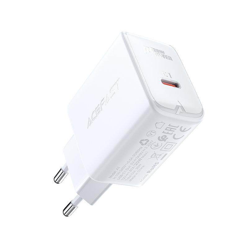 Fast Wall Charger Usb-C 20W Power Delivery Pd For Iphone Black