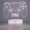 GAMER 3D Lamp LED Night Light Gaming Setup RGB Детские лампы Gamer Room Decoration Спальня Настольная лампа Персонализированные подарки