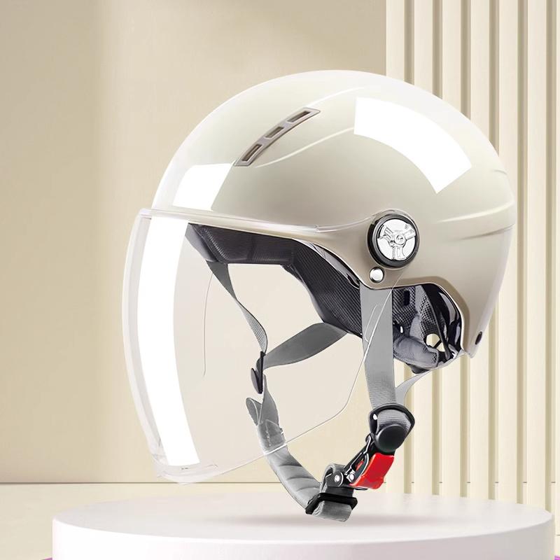 Motorcycle Helmet for Woman Men Electric Bike Half Helmet In Summer with Long Visor