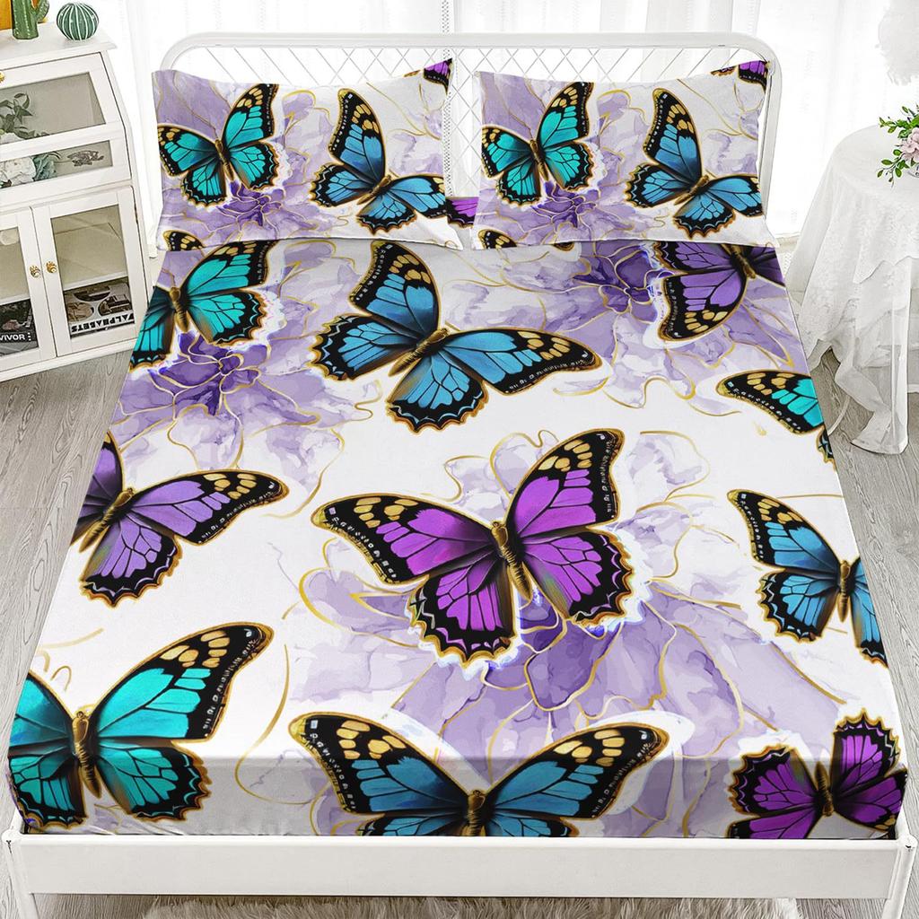 Красивый матрас с узором бабочек, трехпредметный комплект постельного белья с цифровой печатью, для взрослых и детей