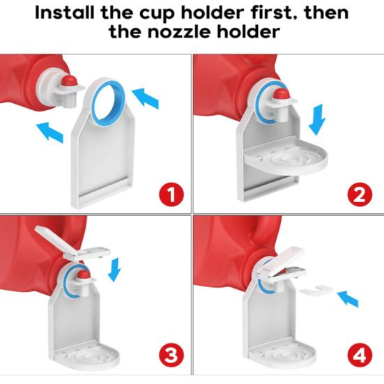 Laundry Detergent Dispenser with Nozzle Switch Easy Installation Labor-Saving Laundry Detergent Cup Holder Drip Tray Set