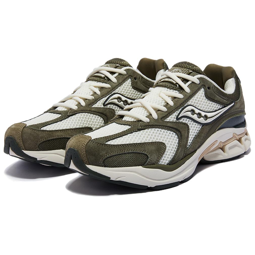 SAUCONY Grid Fusion LC Унисекс Бежевый Зеленый Ретро Беговая обувь S79093-3