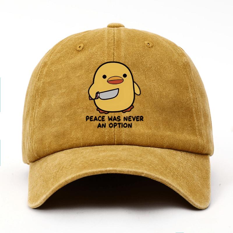 Yellow Duck Letter Printed Baseball Hat for Unisex and Women Adjustable for Travel Sunscreen LightweightBreathable Comfortable