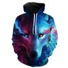 Spring Autumn 3D Wolf Hoodies Men Hooded Animal Wolf Printed Hoodie Sweatshirts Tracksuits Man/Women Jackets Funny Hoody