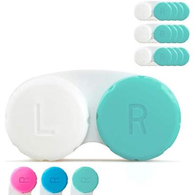 Набор контейнеров для контактных линз, 12 штук. Коробка для контактных линз, ежегодный запас. Идеально подходит для путешествий. Гигиена Зеленый цвет