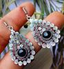 Black Onyx Gemstone 925 Streling Silver Plated Bohemian Earring Jewelry HT-94