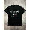 Men's Black Crew Neck Short Sleeve T-shirt In 200 Gsm Cotton, Text and Car Print, Hot Stamping, Everyday Leisure