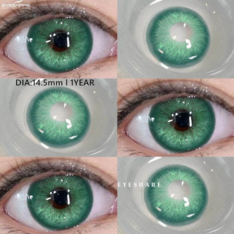 Eyeshare Цветные контактные линзы года Зеленые модные цветные линзы для макияжа глаз Серые натуральные цветные линзы Синие косметические линзы 1 пара