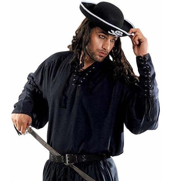 Средневековый костюм для косплея, скандинавский викинг, пират, модная мужская повязка, рубашка в стиле Ренессанс с длинными рукавами, рыцарь, панк, мужская рубашка воина