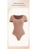 Seamless Short-Sleeve Shaping Bodysuit Thong for Women