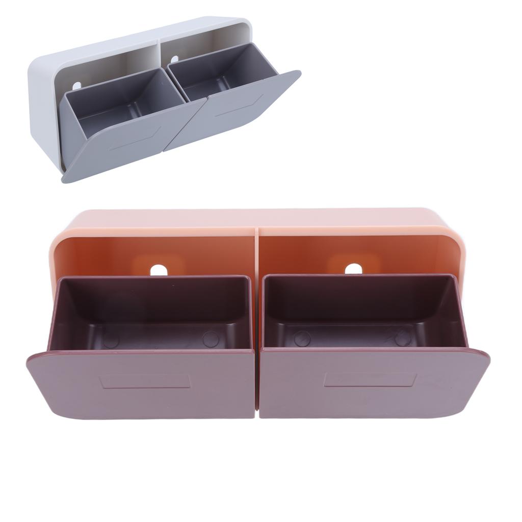 Настенный чехол для косметики, съемный моющийся органайзер для ватных дисков для ванной комнаты