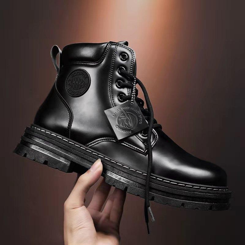 Yellow Boots Men's Autumn/Winter High Help Work Suit Boots Men's English Style Men's Shoes