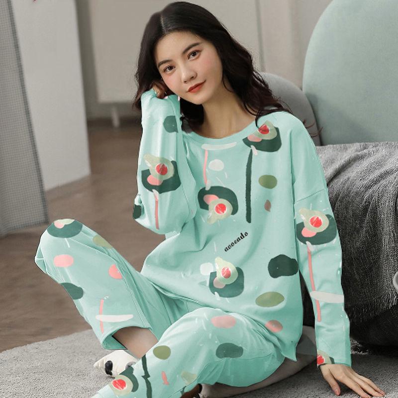 Plus Size Women's Korean Style Winter Pajamas Set, Long Sleeve Loose Fit Two-Piece Homewear, Casual Loungewear Suit for Indoor & Outdoor Wear