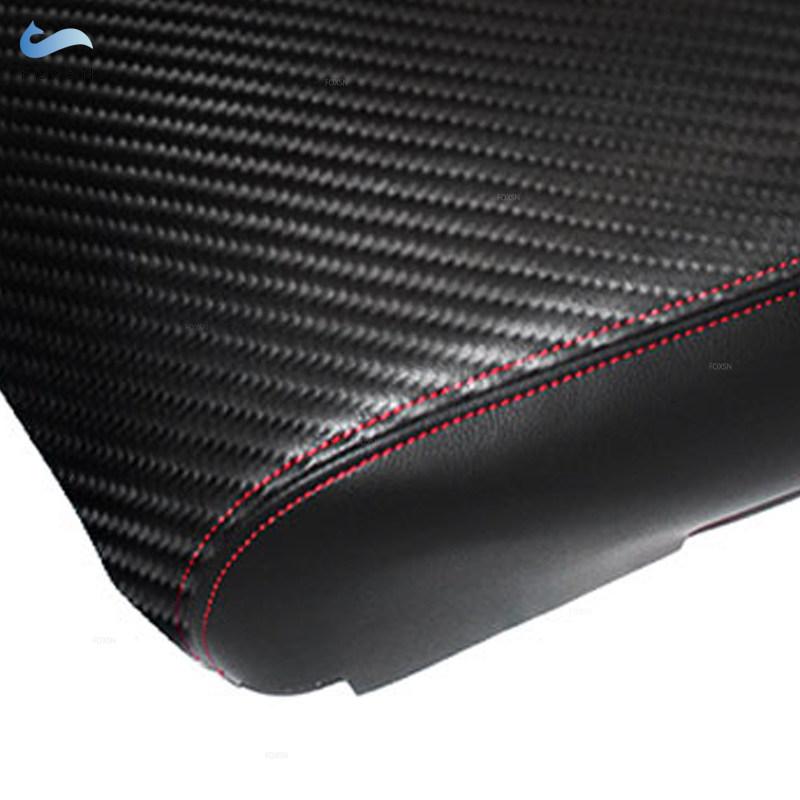 Углеродное волокно + черный кожаный сращивание внутренней консоли, подлокотник, накладка для Toyota Tundra 2007 2008 2009 2010 2011 2012