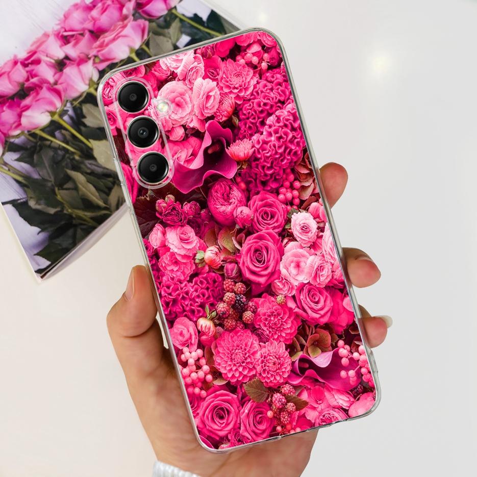 Чехол для Samsung Galaxy A05s SM-A057F Милый мультяшный чехол с кошкой Прозрачный силиконовый чехол для телефона для Samsung A05s A 05s Мягкий бампер