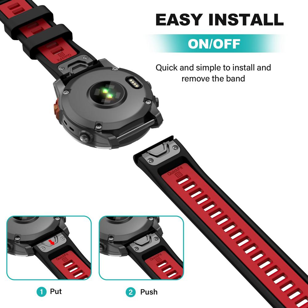 Для Garmin Tactix 7 Pro Delta Descent/Quatix 7/6/5 Sapphire/7X Solar Ремешок Fenix 7X Силиконовый Ремешок 22 мм 26 мм Quickfit Ремешок для часов