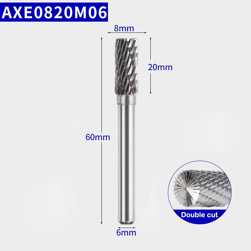 Cylindrical Type Rotary Burrs 6mm/8mm/10mm Tungsten Steel Grinding Head Engraving Bits