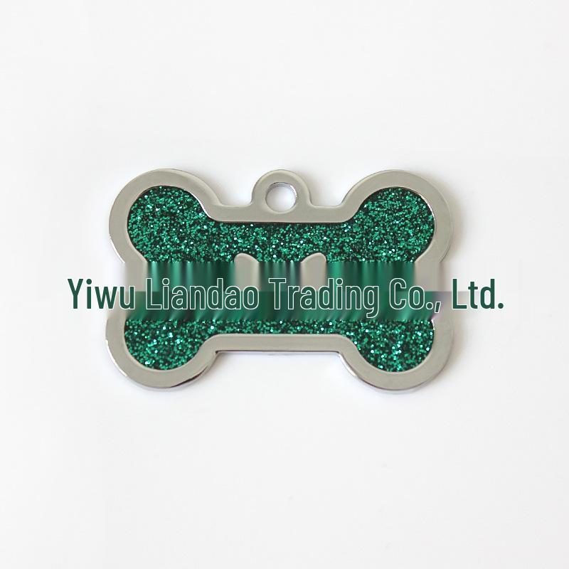 HC535 10-цветный блестящий металлический кулон-жетон для питомца в форме косточки
