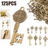 40/125 шт. Античный бронзовый металлический ключ, смешанные подвески, креативное сердце, любовь, модные подвески, аксессуар для поделок своими руками, декоративный подарок