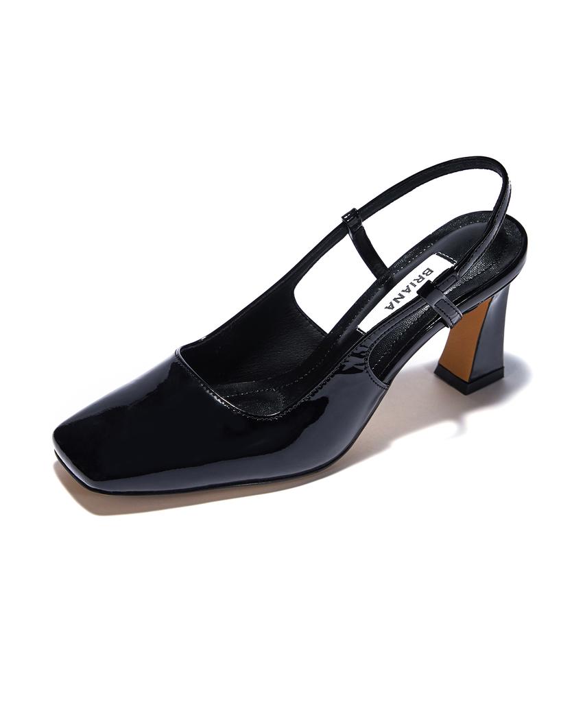 Briana Square Slingback [Black Patent]