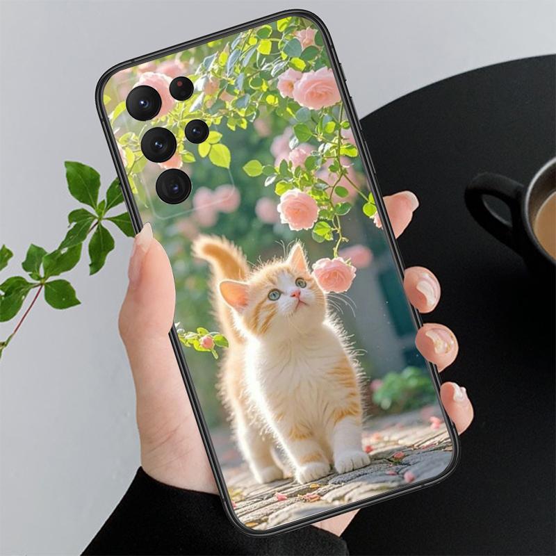 Phone Case For Samsung A17 A55 A16 A56 A35 A15 A53 A54 A33 A34 A25 A05S A52 A52S A07 A26 A06 Flower Cats