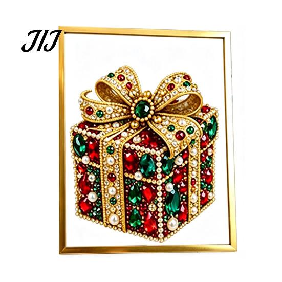 Unique Holiday Present for Friends DIY Faux Crystal Beaded Painting Christmas Tree Kit, Sparkling Handmade Wall Art Craft Set, 3D Gem Beads