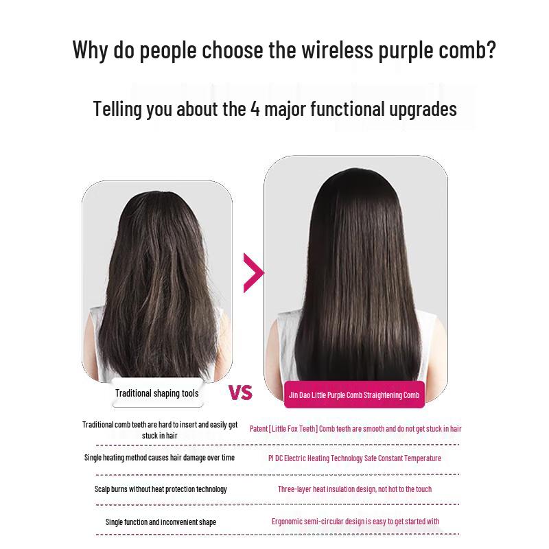 JinDao KD382 Wireless Hair Straightener & Curler Comb CN plug (adapter included)