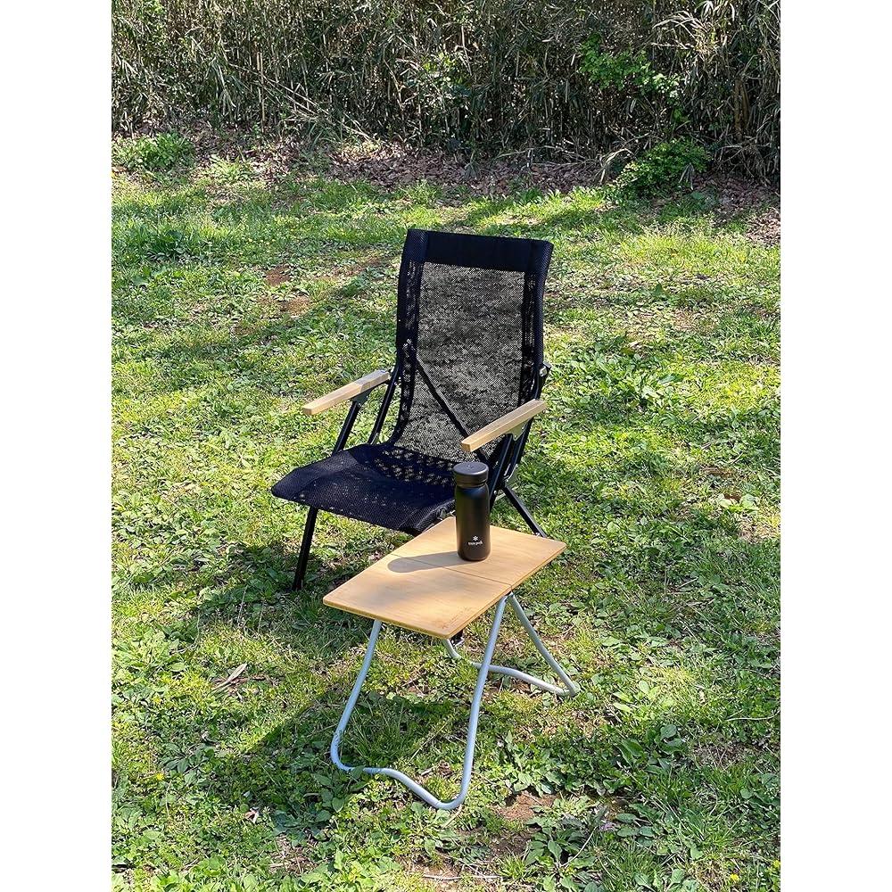 Складной стул Snow Peak Mesh Low Chair 30, насыщенный черный цвет. Легкая, дышащая мебель для улицы