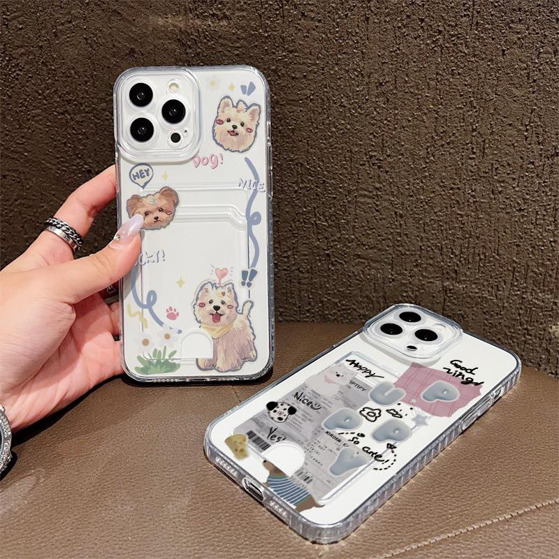 Силиконовый чехол-карман для карт для Oppo Reno 10 11 1F 12F 13F Xiaomi Redmi Note 12 13 iPhone 17 16 15 14 Pro Прозрачный бампер для телефона
