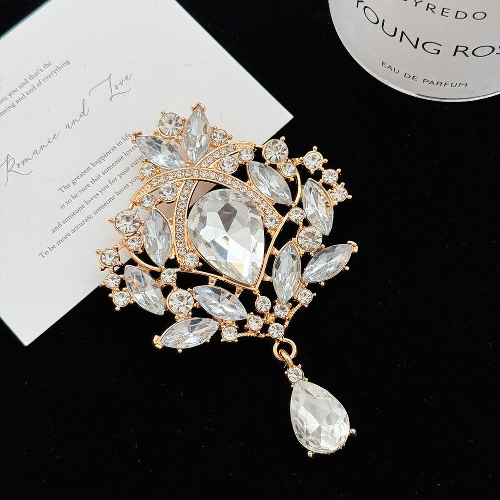 Европейско-американская преувеличенная большая брошь-подвеска в виде капли воды, цветок для груди, аксессуары для одежды для женщин