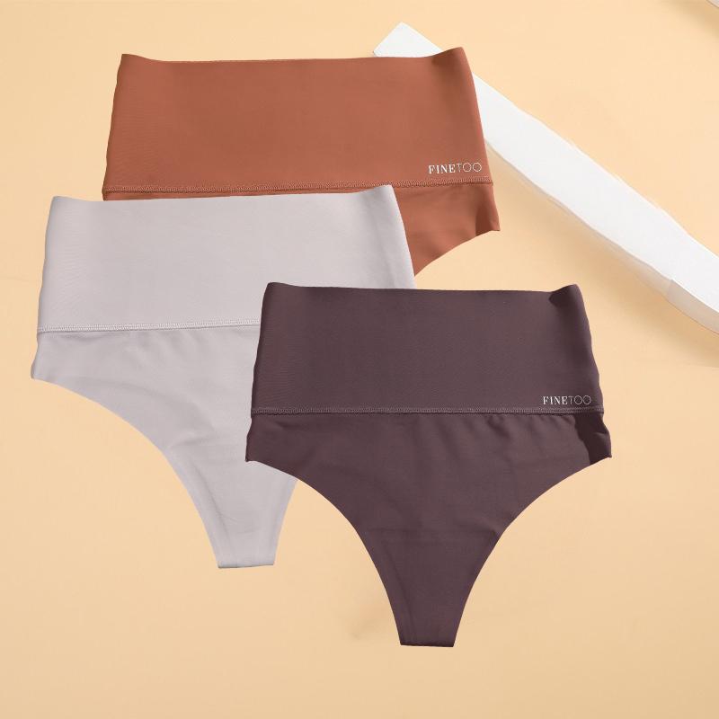 3 шт. Бесшовные трусики-стринги с высокой талией для женщин, черные, для подтягивания живота и бедер, моделирующее фигуру нижнее белье, дышащие женские трусики, большие размеры