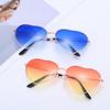 Women Ocean Lenses Outdoor Goggles Heart Shaped Sunglasses Metal Frame Gradient Sun Glasses