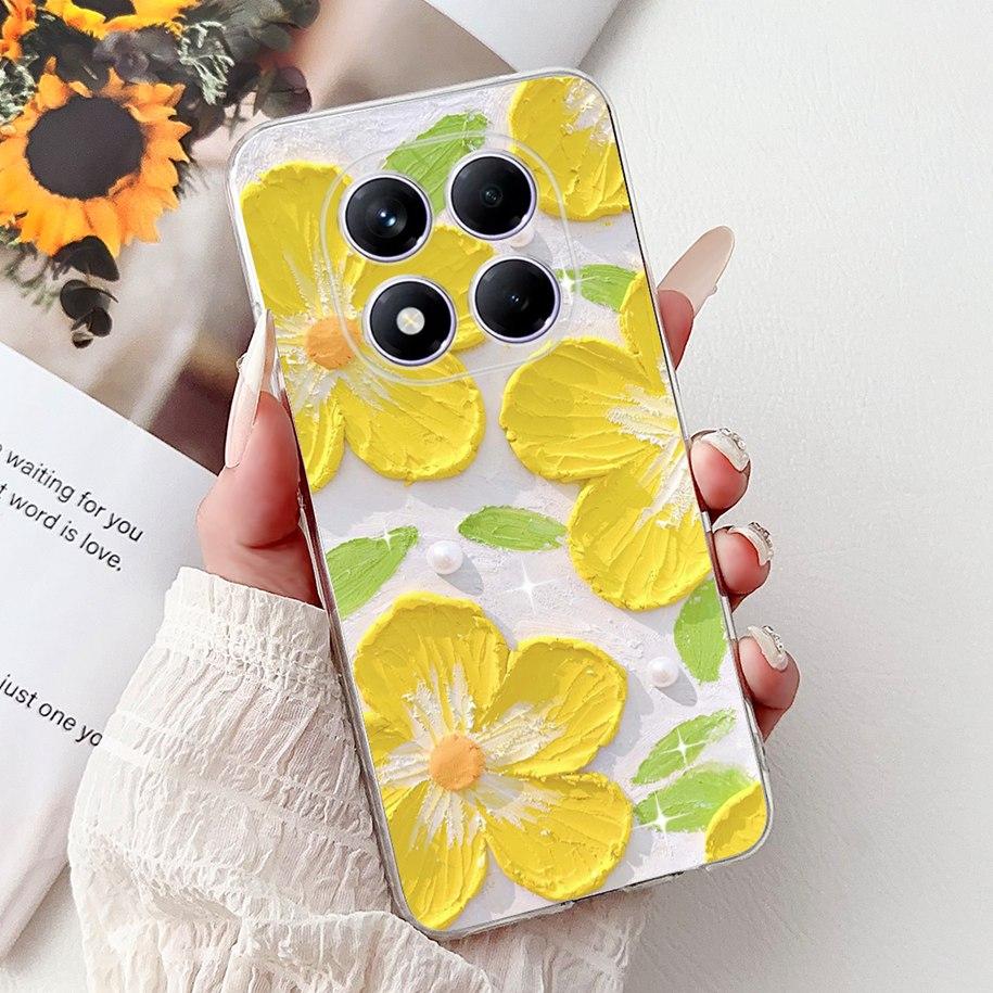 Чехол для Xiaomi Redmi Note 14 Pro Plus Новый Популярный Цветочный Мраморный Мягкий Силиконовый Чехол для Xiaomi Redmi Note 14 Pro Global Capinha