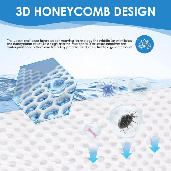 6/12 шт. 4-дюймовые 150-микронные фильтрующие носки многоразового использования с 3D-сотовым дизайном для аквариумных фильтров для пресноводных соленых аквариумов, прудов, отстойников, переливов