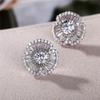 Huitan Gorgeous Petal Shaped Stud Earrings with Brilliant Crystal Cubic Zirconia Bling Bling Wedding Trendy Jewelry for Women