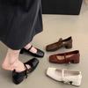 Fashion 2025 Vintage Women Mary Jane Shoes Fashion Square Toe Shoes Spring Autumn Elegant Low Heels Sandals