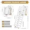 12 ступеней Настенная Нескользящая Телескопическая Выдвижная Складная Лестница Грузоподъемность 881,85 фунта Сплав Al-mg Многоцелевая С поручнями