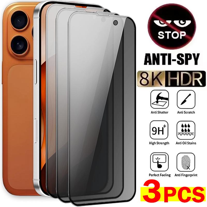 3 шт. защитное стекло от шпионажа для iPhone 17 Pro Max, защитная пленка для конфиденциальности из закаленного стекла для iPhone 17/17Pro/17Air 2025