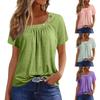 Летние топы для женщин, однотонные женские топы с круглым вырезом и короткими рукавами, удобные женские топы, футболки